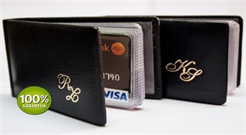 Mansalbums.lv: elegants plastikāta karšu ādas maks ar Tavu iniciāļu monogrammu -39%