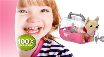 Simba Chi Chi Love rotaļu klēpja sunītis ar rozā pārnēsājamo kasti, atslēdziņu, spogulīti un stilīgu apģērbu -46%