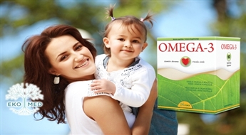 EkoMed: uztura bagātinātājs Omega-3 (60 kapsulu iepakojums) sirds asinsvadu veselībai -52%