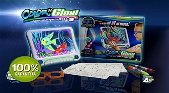 Color N Glow: maģiskā 3D tāfele bērniem -46% Zīmējumi "atdzīvojas", spīd un laistās!