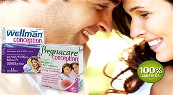EkoMed: vitamīnu komplekss Wellman Conception un Pregnacare Conception vīrieša un sievietes reproduktīvajai veselībai -50%