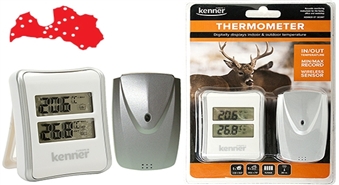 KENNER digitālais bezvadu termometrs temperatūras mērīšanai telpās un ārā -40%