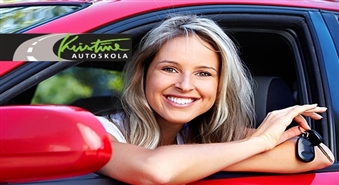 A vai B kategorijas apmācība autoskolā KRISTĪNE: teorija, dokumentu noformēšana un skolas eksāmens līdz -95%