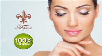 Fleur: ādas attīrīšana + pīlings + sejas, acu, kakla un dekoltē zonas liftings + maska ar botoksa efektu (1,5 h)  -69%