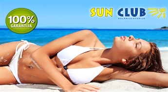 Sagaidi svētku sezonu ar zeltainu iedegumu! SUN CLUB solārija abonements Ls 20 vērtībā -50%