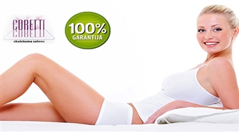 Dziļā bikini vai padušu + kāju (visā garumā) vaksācija salonā CORETTI -50%