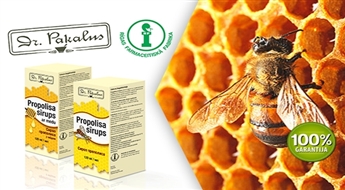 Dr. Pakalna propolisa sīrups vai propolisa sīrups ar medu (120 ml) -50% Organisma spēcināšanai ziemas laikā!