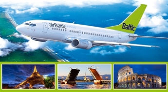 Dāvanu karte Ls 14 vērtībā februāra lidojumiem ar airBaltic uz jebkuru galamērķi -93% Slēpes līdzi vari ņemt bez maksas!