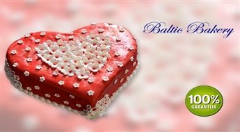 Baltic Bakery: ķiršu torte "Sirsniņa" (1 kg) vai marcipāna roze dāvanu iepakojumā (20 cm) līdz -58% Romantiskiem mirkļiem Valentīndienā!