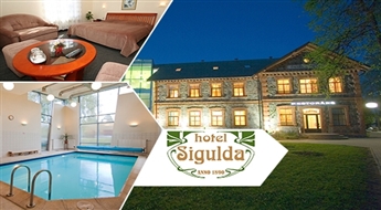 Sagaidi pavasari Siguldā! Atpūta 2 personām viesnīcā Hotel Sigulda (numuriņš + glāze vīna + uzkodas + brokastis) -53%