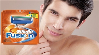 Visdrošākā un gludākā skūšanās ar Gillette Fusion! 4 skūšanās kasešu (asmeņu) komplekts -47%