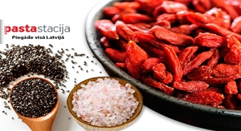Čia sēklas (500 g), godži ogas (200 g) vai Himalaju sāls (rupjais vai smalkais) -50%