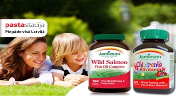 Herbal Shop: Jamieson Wild Salmon Oil zivju eļļa kapsulās vai Jamieson multivitamīnu komplekss bērniem (ar 1 iepakojumu pietiks 3 mēnešiem!) -50%