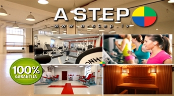 Abonements 8 grupu nodarbībām + sauna sporta klubā A-Step -50% Dāvanā: solārija apmeklējums!