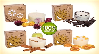 Riga Soap Manufacture: sojas vaska sveces no SUN CANDLE līnijas (roku darbs) līdz -53% Omulīgai atmosfērai svētkos!