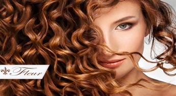 Dāmām un KUNGIEM: matu krāsošana ar L'Oreal vai Matrix krāsu + maska + matu griezums + veidošana (2-3h) salonā Fleur līdz -67%