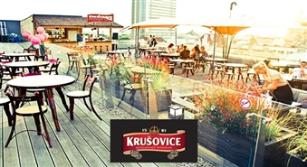 Garda maltīte + dzērieni restorāna-bāra KRUSCOVICE BAR terasē (uz Galleria Riga jumta) -50%