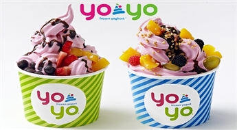 Sajauc, nosver un baudi! Jebkurš jogurta saldējums ar piedevām kafejnīcā YoYo Frozen Yoghurt -33%