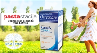 Bezmaksas piegāde VISĀ LATVIJĀ! EkoMed: uztura bagātinātājs OSTEOCARE (kalcijs, magnijs, cinks un vitamīns D) ar apelsīnu garšu -50%