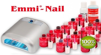 Vācu zīmola Emmi-Nail gēla nagu lakas (28 krāsas un 6 spīdumi), UV lampa un kopšanas līdzekļi līdz -45%