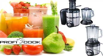 Profi Cook jaudīga profesionālā sulu spiede + mikseris -35% Vitamīniem bagātai vasarai!