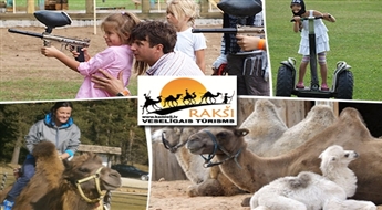 Rakšu ZOO apskate + izjāde ar kamieli + pankūka ar ievārījumu un tēju + bildēšanās ar zvēriem + brauciens ar segway + šaušana mērķī -50%