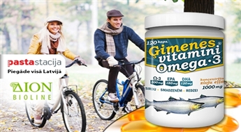 Stiprai veselībai! Ģimenes vitamīni Omega 3 (1000 mg koncentrēta zivju eļļa, 120 kapsulas) no Dion Bioline -50%