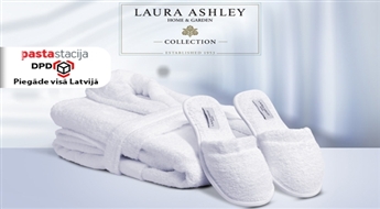 Laura Ashley kokvilnas halāts + čības mājīgiem ziemas vakariem -61%
