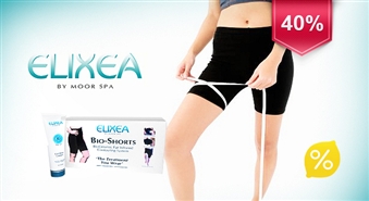 Efektīvs pretcelulīta komplekts: ELIXEA Bio - šorti un kontūrkrēms.