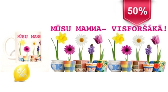 Iepriecini savu māmiņu! Izveido krūzīti tieši viņai ar personalizētu apdruku salonā Minolta.