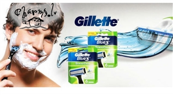 Гладкое и безопасное бритье! Комплект из 6 бритв Gillette Blue 3 Sense Care