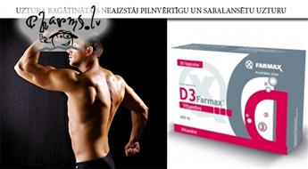 FARMAX: Vitamīns D - stipriem kauliem un zobiem (45 kapsulas)