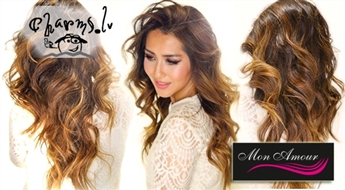 Покраска волос в технике OMBRE + стрижка + маска в салоне Mon Amour!