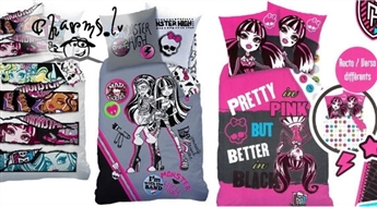 Яркие сны с героями мультфильмов! Постельное белье MONSTER HIGH из 100% хлопка - наволочка и пододеяльник