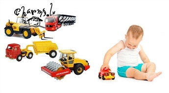 Maziem un lieliem! Kolekcionējamās Joal rotaļu automašīnas: buldozeri, kravas mašīnas u.c.