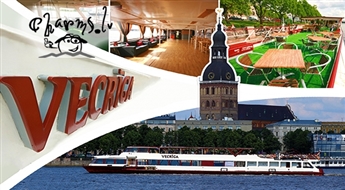 Rīgas panorāmas vai Saulrieta reiss pa Daugavu līdz Jūras vārtiem ar kuģīti VECRĪGA