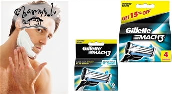 GILLETTE Mach3 4 vai 2 skūšanās asmeņu komplekts