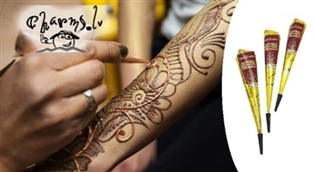 Натуральная паста хны HENNA (3х25 гр) для создания ярких кратковременных татуировок коричневого цвета