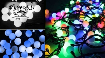 Красивые гирлянды с LED-лампочками круглой формы 40LED или 80LED (разные цвета)