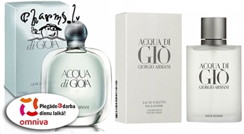 Парфюмированная вода Giorgio Armani Acqua Di Gioia edp 50 мл или Туалетная вода Giorgio Armani Acqua Di Gio Pour Homme edt 100 мл