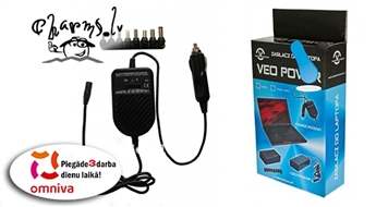 Auto adapters klēpjdatoram universālais 12V 80W