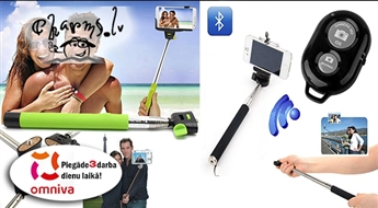 Pašportretu statīvs SELFIE STICK + tālvadības pults