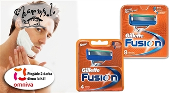 GILLETTE Fusion 8 vai 4 skūšanās asmeņu komplekti