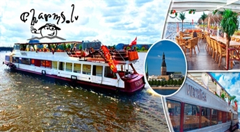 Rīgas panorāmas vai Saulrieta reiss pa Daugavu līdz Jūras vārtiem ar kuģīti VECRĪGA