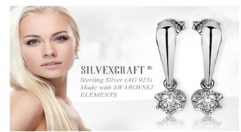 Pievilcīgi auskari ar Swarovski® cirkonijiem -78%