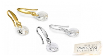 Mirdzoši Silvexcraft® Design auskari ar Swarovski®Elements kristāliem -82%