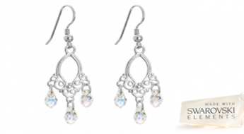 Satriecoši, nokareni auskari ar Swarovski®Elements kristāliem -80%