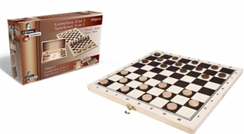 3 классических настольных игры в деревянной коробке -50%