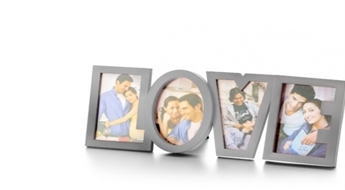Романтичная Фоторамка LOVE-Серебрянная -50%