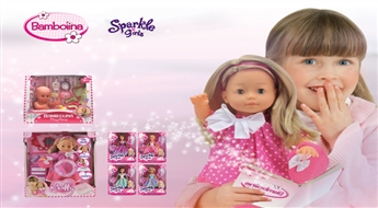 SPARKLE GIRLZ lelle-princese, BAMBOLINA runājošā lelle u.c.